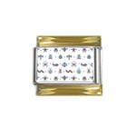 Insects-icons-square-seamless-pattern Gold Trim Italian Charm (9mm) Front