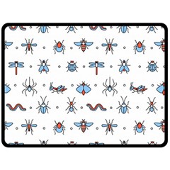 Insects-icons-square-seamless-pattern Fleece Blanket (large) by Salman4z