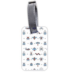 Insects-icons-square-seamless-pattern Luggage Tag (one Side) by Salman4z