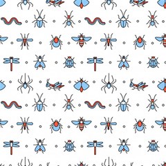 Insects-icons-square-seamless-pattern Play Mat (square) by Salman4z