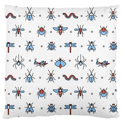 Insects-icons-square-seamless-pattern Large Cushion Case (one Side) by Salman4z