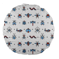 Insects-icons-square-seamless-pattern Large 18  Premium Round Cushions by Salman4z