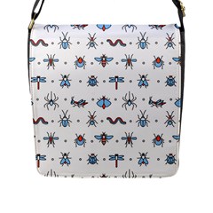 Insects-icons-square-seamless-pattern Flap Closure Messenger Bag (l) by Salman4z