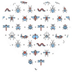 Insects-icons-square-seamless-pattern Wooden Puzzle Heart