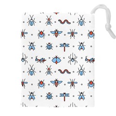 Insects-icons-square-seamless-pattern Drawstring Pouch (5xl) by Salman4z