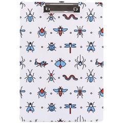 Insects-icons-square-seamless-pattern A4 Acrylic Clipboard by Salman4z