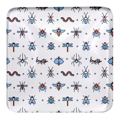 Insects-icons-square-seamless-pattern Square Glass Fridge Magnet (4 Pack) by Salman4z