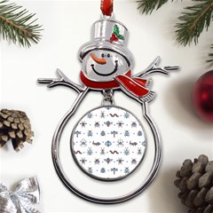 Insects-icons-square-seamless-pattern Metal Snowman Ornament