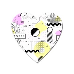 Graphic-design-geometric-background Heart Magnet by Salman4z