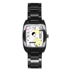 Graphic-design-geometric-background Stainless Steel Barrel Watch by Salman4z