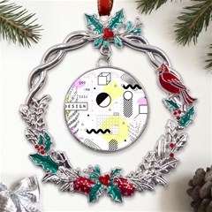 Graphic-design-geometric-background Metal X mas Wreath Holly Leaf Ornament