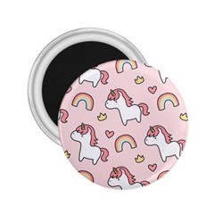 Cute-unicorn-rainbow-seamless-pattern-background 2 25  Magnets by Salman4z