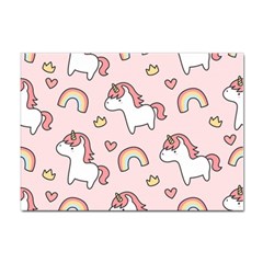 Cute-unicorn-rainbow-seamless-pattern-background Sticker A4 (10 Pack) by Salman4z