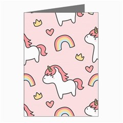 Cute-unicorn-rainbow-seamless-pattern-background Greeting Cards (pkg Of 8)