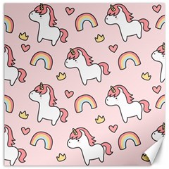 Cute-unicorn-rainbow-seamless-pattern-background Canvas 16  X 16  by Salman4z