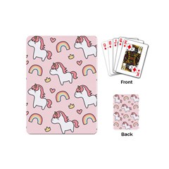 Cute-unicorn-rainbow-seamless-pattern-background Playing Cards Single Design (mini) by Salman4z