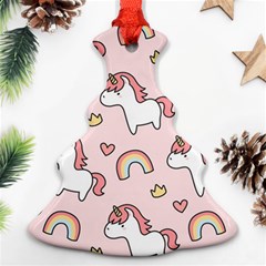 Cute-unicorn-rainbow-seamless-pattern-background Ornament (christmas Tree) 