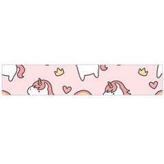 Cute-unicorn-rainbow-seamless-pattern-background Large Premium Plush Fleece Scarf 