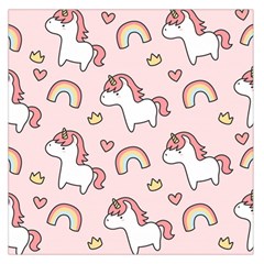 Cute-unicorn-rainbow-seamless-pattern-background Square Satin Scarf (36  X 36 ) by Salman4z