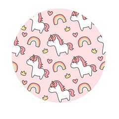 Cute-unicorn-rainbow-seamless-pattern-background Mini Round Pill Box (pack Of 5) by Salman4z