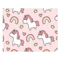 Cute-unicorn-rainbow-seamless-pattern-background Premium Plush Fleece Blanket (large) by Salman4z