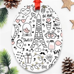 Big-collection-with-hand-drawn-objects-valentines-day Ornament (oval)