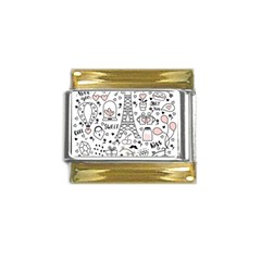 Big-collection-with-hand-drawn-objects-valentines-day Gold Trim Italian Charm (9mm) by Salman4z