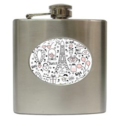 Big-collection-with-hand-drawn-objects-valentines-day Hip Flask (6 Oz) by Salman4z