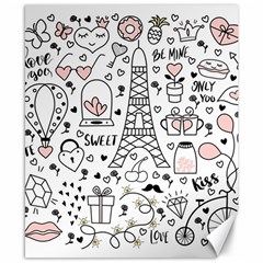 Big-collection-with-hand-drawn-objects-valentines-day Canvas 8  X 10  by Salman4z