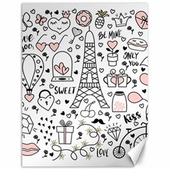 Big-collection-with-hand-drawn-objects-valentines-day Canvas 12  X 16  by Salman4z