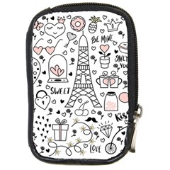 Big-collection-with-hand-drawn-objects-valentines-day Compact Camera Leather Case by Salman4z