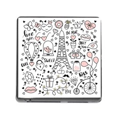 Big-collection-with-hand-drawn-objects-valentines-day Memory Card Reader (square 5 Slot) by Salman4z