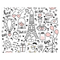 Big-collection-with-hand-drawn-objects-valentines-day Two Sides Premium Plush Fleece Blanket (medium) by Salman4z