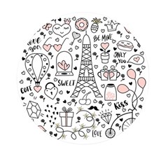 Big-collection-with-hand-drawn-objects-valentines-day Mini Round Pill Box