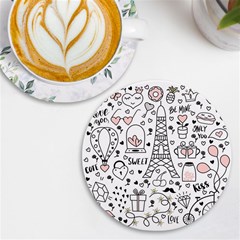 Big-collection-with-hand-drawn-objects-valentines-day Uv Print Round Tile Coaster by Salman4z