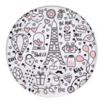 Big-collection-with-hand-drawn-objects-valentines-day Round Glass Fridge Magnet (4 pack) Front