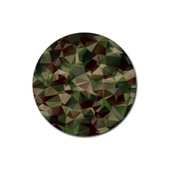 Abstract-vector-military-camouflage-background Rubber Round Coaster (4 Pack) by Salman4z