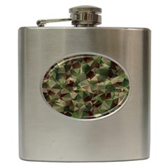 Abstract-vector-military-camouflage-background Hip Flask (6 Oz) by Salman4z