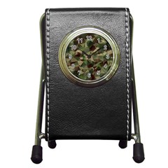 Abstract-vector-military-camouflage-background Pen Holder Desk Clock by Salman4z