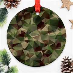 Abstract-vector-military-camouflage-background Round Ornament (two Sides)