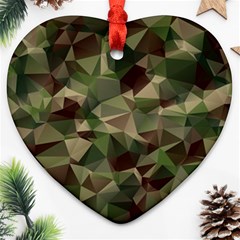 Abstract-vector-military-camouflage-background Heart Ornament (two Sides)