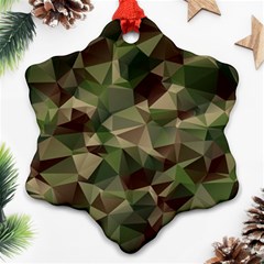 Abstract-vector-military-camouflage-background Snowflake Ornament (two Sides)