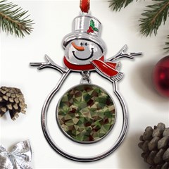 Abstract-vector-military-camouflage-background Metal Snowman Ornament