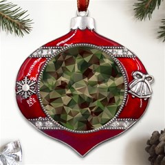 Abstract-vector-military-camouflage-background Metal Snowflake And Bell Red Ornament