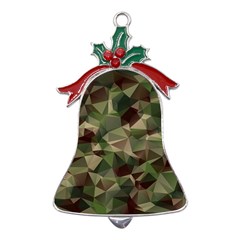 Abstract-vector-military-camouflage-background Metal Holly Leaf Bell Ornament