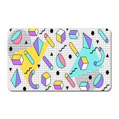 Tridimensional-pastel-shapes-background-memphis-style Magnet (rectangular) by Salman4z