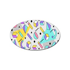 Tridimensional-pastel-shapes-background-memphis-style Sticker Oval (10 Pack) by Salman4z