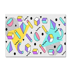 Tridimensional-pastel-shapes-background-memphis-style Sticker A4 (10 Pack) by Salman4z