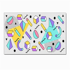 Tridimensional-pastel-shapes-background-memphis-style Postcards 5  X 7  (pkg Of 10) by Salman4z