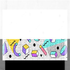 Tridimensional-pastel-shapes-background-memphis-style Rectangular Jigsaw Puzzl by Salman4z